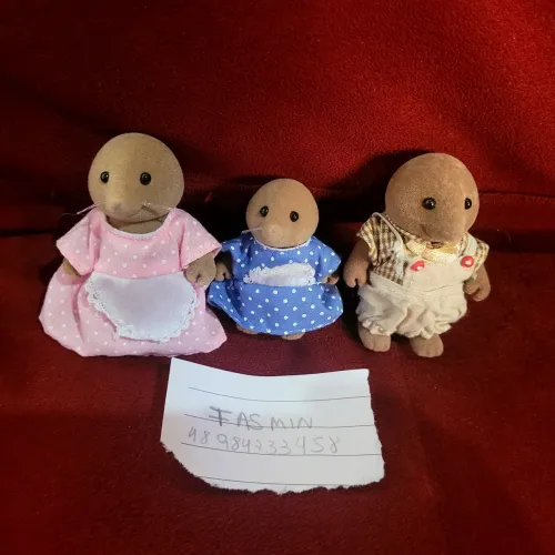 Família Toupeira marrom vintage sylvanian families