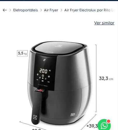 Air fry eletrolux digital