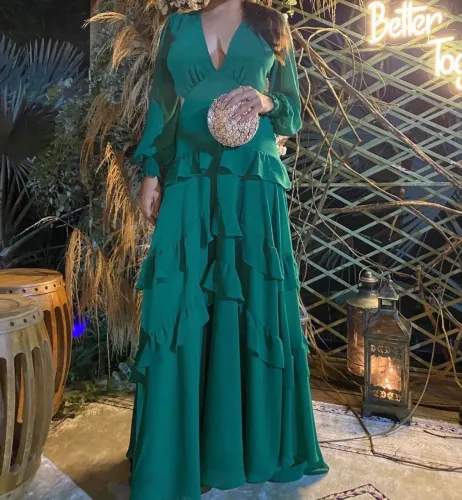 Vestido festa verde