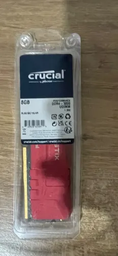 Memória RAM Crucial Ballistix 8GB DDR4 3000MHz Vermelha (Na Caixa!)