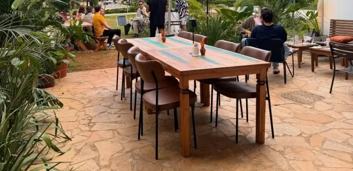 Mesa rústica para bar / restaurante 