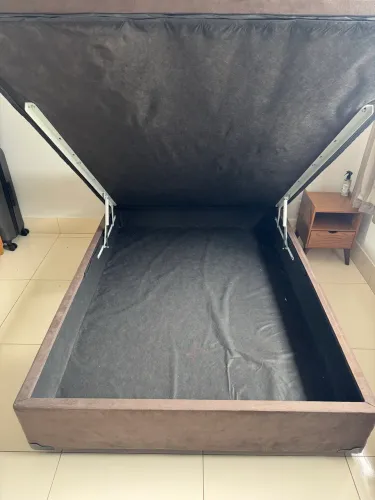 Cama Box Baú Casal com Colchão Mercúrio