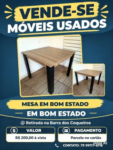 MESA DE JANTAR PARA 4 CADEIRAS