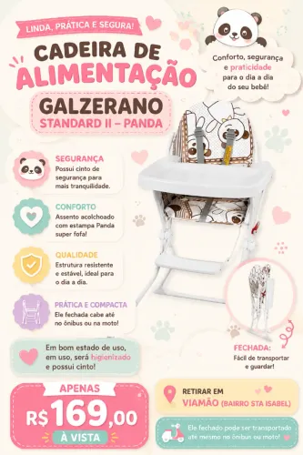 CADEIRA DE ALIMENTACAO GALZERANO STANDARD II - PANDA