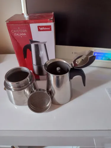Cafeteira italiana manual inox Nova