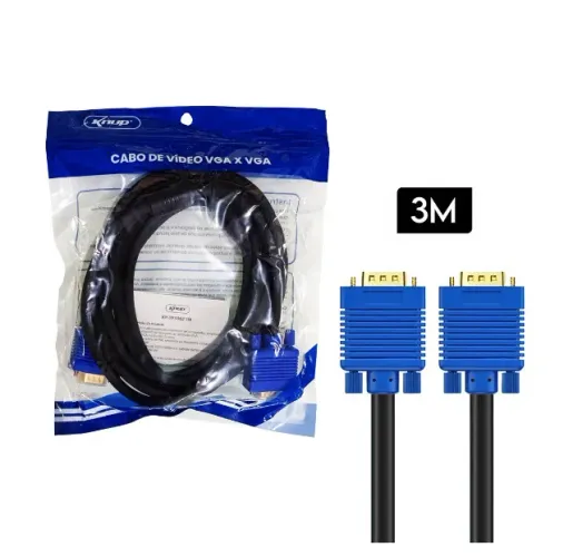 Cabo Vga Db15 Para Monitor 3 Metros Com Filtro
