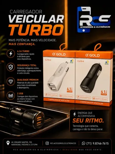 Carregador Veicular 2 Portas Usb A?GOLD