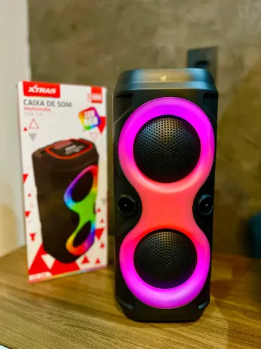 (NOVA) Caixa de Som Bluetooth Multimídia Led RGB 50W