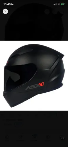 Capacete moto fechado ASX City solid Preto Fosco tamanho 60/L