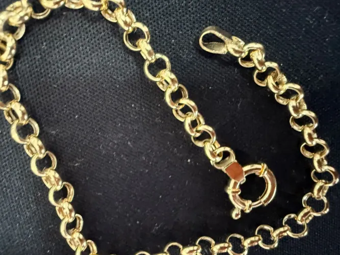 Pulseira Elo Português de ouro 3.00g 18k procedência garantia eterna