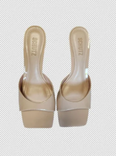 Tamanco Schultz Bege Verniz Salto Baixo, Usado Apenas uma vez, Tamanho: 36