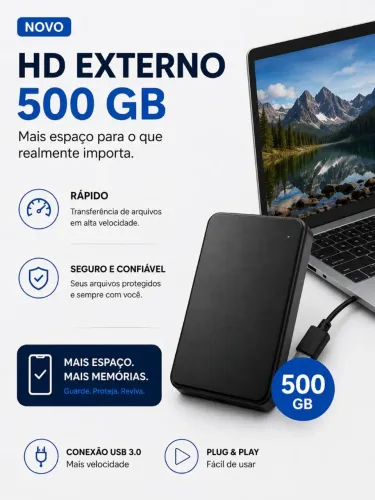 HD Externo 500 GB Novo