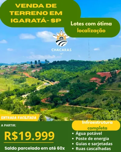 Seu terreno em Igaratá de 600m² com entrada e parcelas no boleto!
