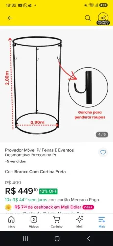 Provador de roupa desmontável