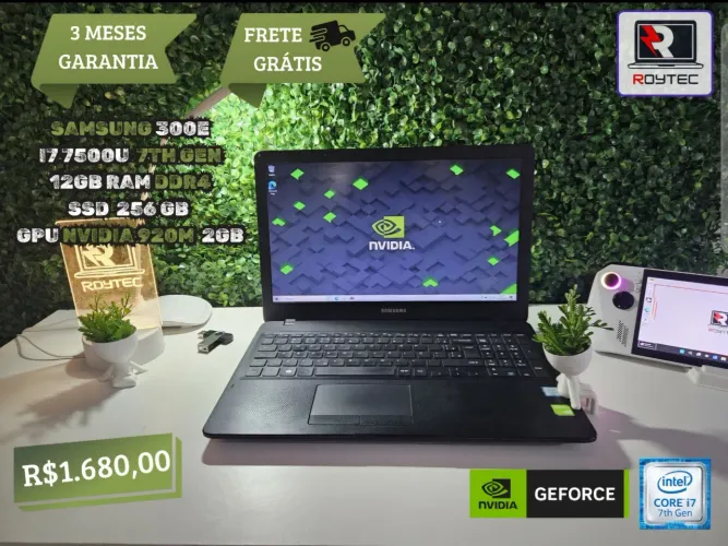 NOTEBOOK SAMSUNG I7-7°Geração / 12GB RAM / SSD 256GB / GPU GeForce 2GB / 15.6" Full HD