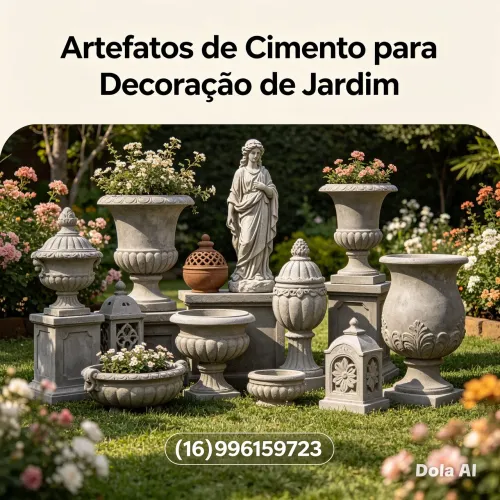 Vasos .esculturas.artefatos de cimento para decoração
