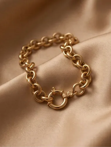 Pulseira elo português ouro 18k