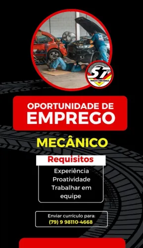 Vaga Disponível Mecânico Automotivo 