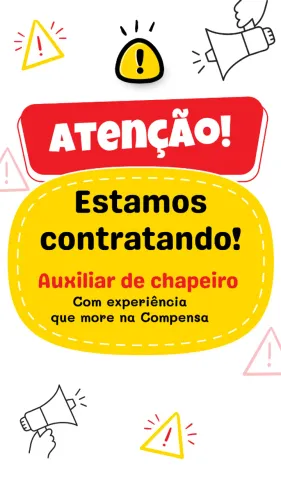 Vaga para auxiliar de chapeiro