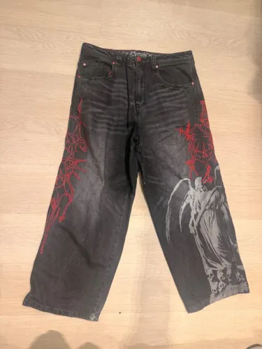Vitriol Void Angel Ultra Wide Leg Black Jeans