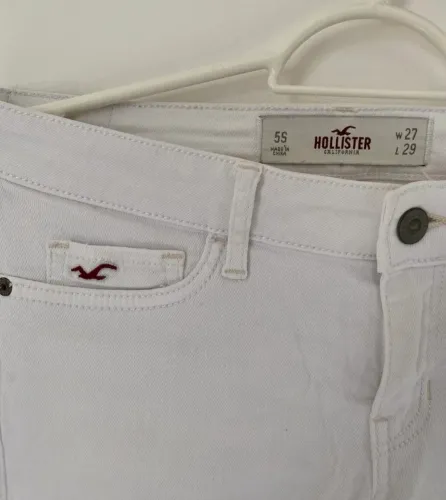 calça jeans skinny cintura baixa feminina hollister original branca P