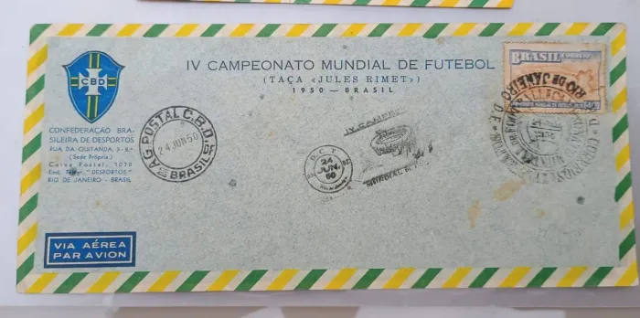 Envelope Filatélico Comemorativo - Copa do Mundo FIFA 1950 (Taça Jules Rimet) - Brasil