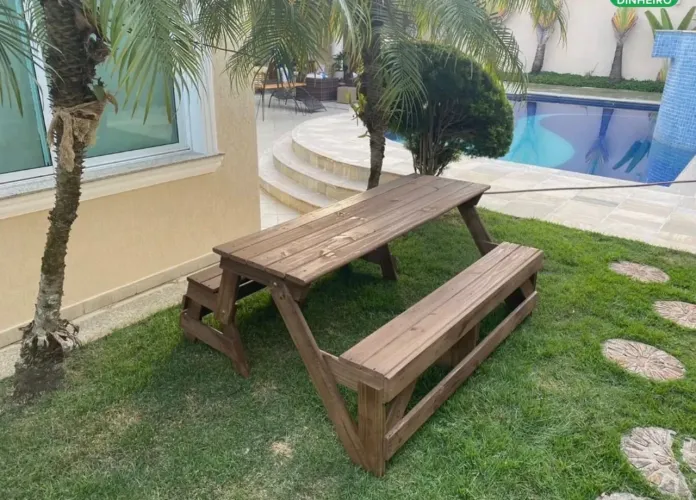 Mesa vira banco Madeira   ENTREGO 