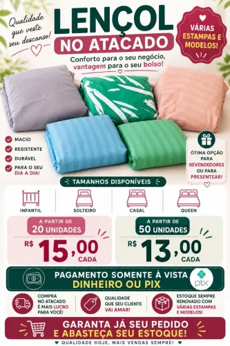 Lençol atacado e varejo