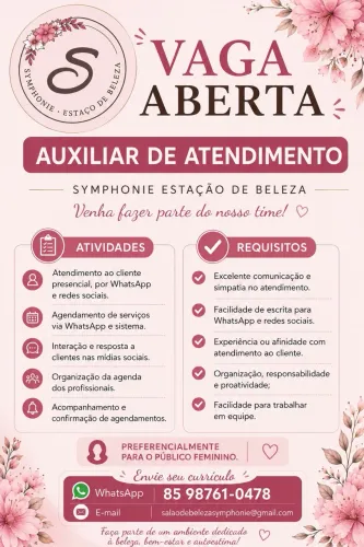 AUXILIAR DE ATENDIMENTO - Salão de Beleza