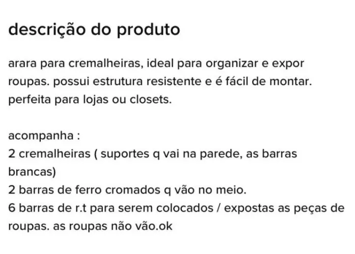 Arara Organizadora/ Para Loja ou  Closet 