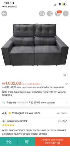Sofá reclinável 