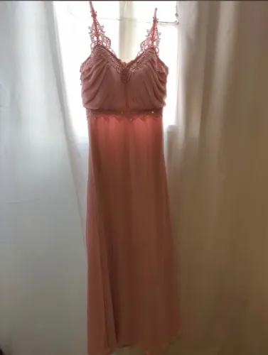 vestido longo rosê