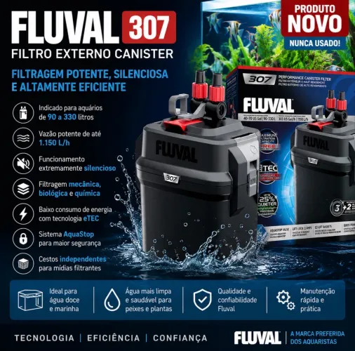 Filtro Canister Fluval 307 - Novo | Nunca Usado | Aquários de 90 a 330 Lts