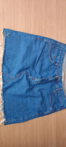 Saia jeans meia coxa