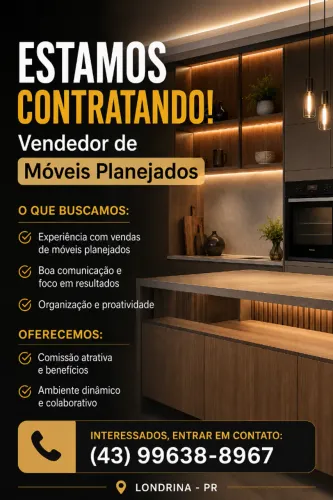 Vendedor de Móveis Planejados com Experiência