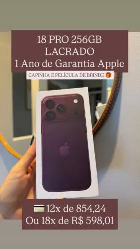 Iphone 18 PRO 256GB LACRADO 1 Ano de Garantia Apple