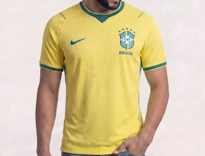 Camisa Brasil Amarela Modelo Jogador 2026Dry Fit