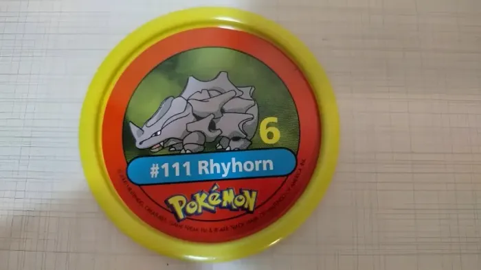 Tazos Estrela Pokémon Pokemetal #111 Rhyhorn