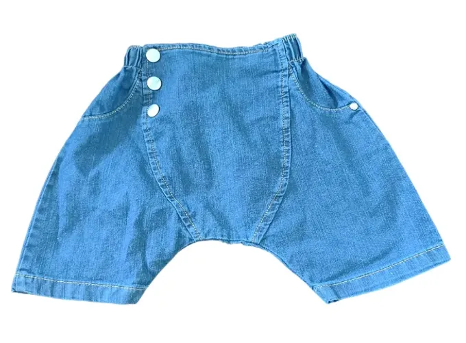 Bermuda Short Jeans Saruel Bebê Menina Criança Marisol