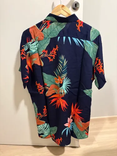 Camisa Masculina Manga Curta Estampada Tropica
