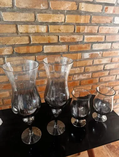 Vaso de vidro fumê - decoração casamento, festas 