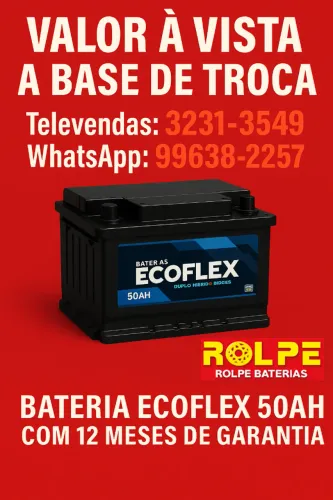 Bateria 50AH (Caixa Baixa) - Marca Ecoflex