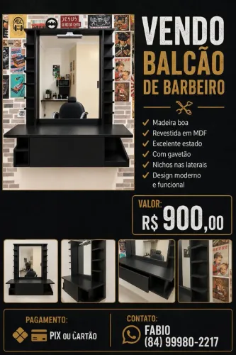 Vendo móveis para barbearia