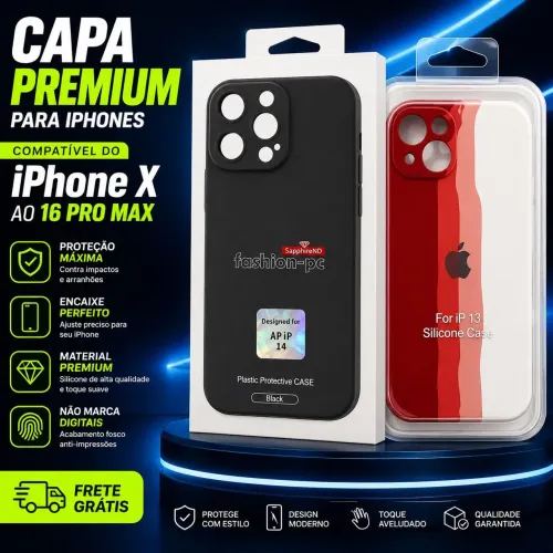 Case Capa Blister Veludo Iphones X ao 16PM