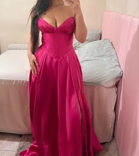 Vestido de festa rosa pink