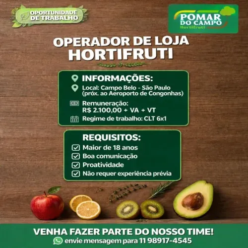 OPERADOR DE LOJA HORTIFRUTI