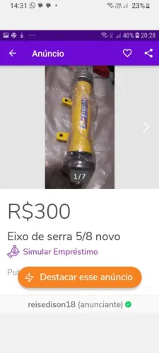 Eixo de serra Ferrari 5/8