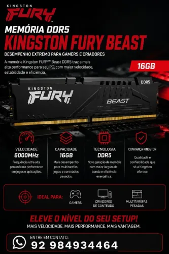 Memória ram ddr5 16g
