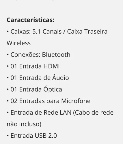 Home Theater Samsung 5.1 Como novo