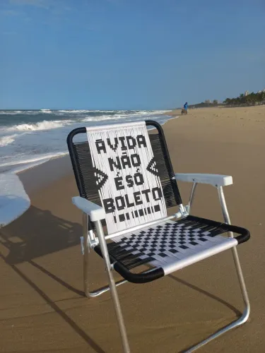 Cadeira de praia em Macramê